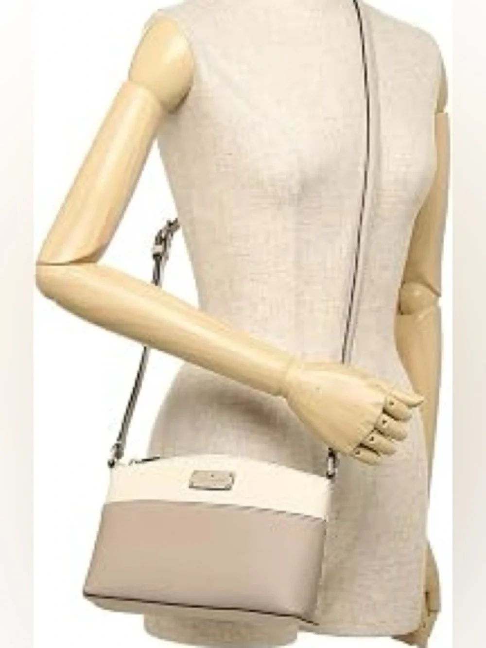 kate spade Grove Street Millie Pebble Leather Two-Tone Crossbody Bag Cream/Tan